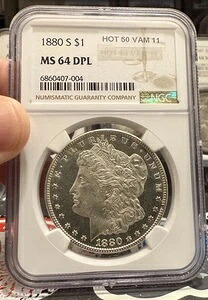 1880年 S モルガン銀貨 NGC MS64 DPL/DMPL ホット 50 VAM 11 (R-6.3)