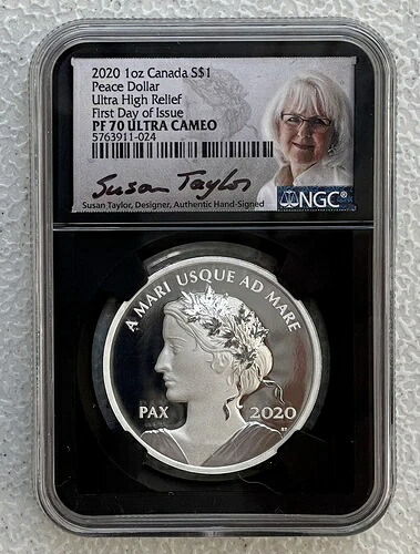 2020年カナダ 1オンス 銀貨 1ドル ピースダラー UHR PF-70 NGC ウルトラカメオ - FDOI