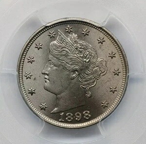 1898年 リバティニッケル PCGS MS65