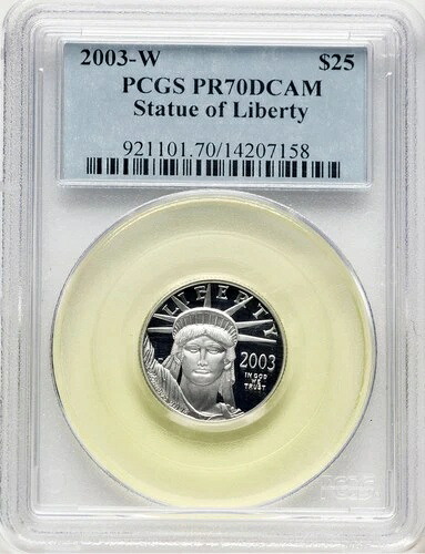 2003-W プルーフ プラチナ イーグル 1/4オンス ブルーラベル PCGS MS70