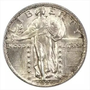 1925年 スタンディング・リバティ・クォーター PCGS MS64FH
