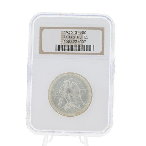 1936年テキサス記念銀貨50セント硬貨サンフランシスコ造幣局NGC MS 65