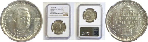 1951-D 50セント ブッカー・T・ワシントン記念ハーフドル NGC MS-67