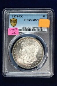 1878-CC モルガン・ダラー VAM-20 目線入り、ミディアムCC PCGS MS62 4VYG