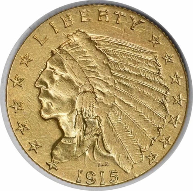 1915年 2.50ドル 金貨 インディアン AU 未認定 #961