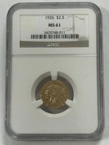 1926年 ゴールド クォーターイーグル 2.5ドル インディアンヘッド NGC MS-61