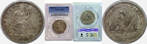 1843-O 着席自由の女神像ハーフドル - PCGS AU-50｜WORLD RESOURCE【KING店】