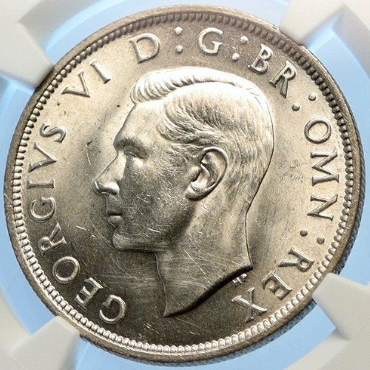 1937年 イギリス ジョージ6世 オールドシルバー 1/2 ハーフクラウンコイン NGC i98417｜WORLD RESOURCE【KING店】