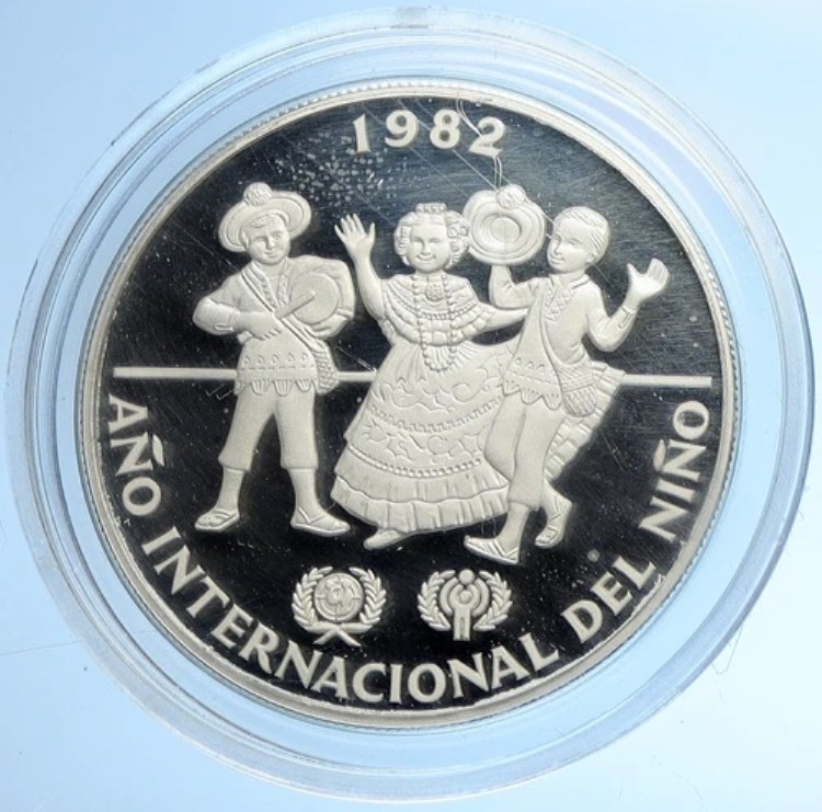 1982年 パナマ 国連児童年 プルーフ銀貨 10バルボア i109887