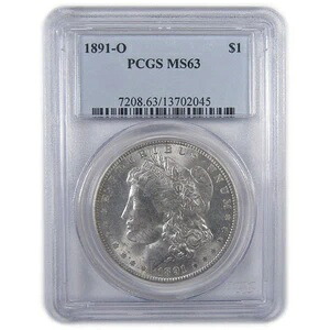 1891 O モルガン ダラー MS 63 PCGS シルバー 未流通 1ドルコイン SKU:I18181