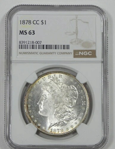 1878年-CC モルガン・ダラー NGC認定 MS 63 カーソンシティ銀貨