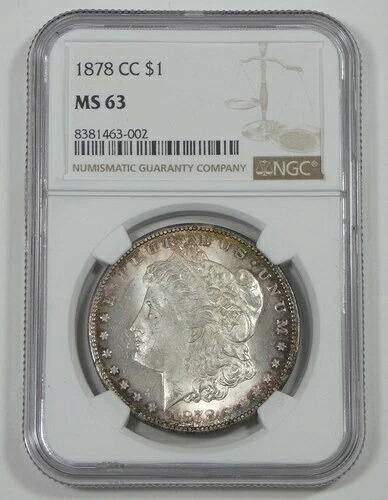 1878年-CC モルガン・ダラー NGC認定 MS 63 カーソンシティ銀貨