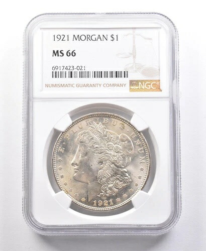 1921年 モルガン銀貨 MS66 NGC *2108