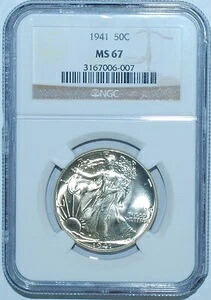 1941年 NGC MS67 ウォーキング・リバティ・ハーフダラー｜WORLD RESOURCE【KING店】 236,610円