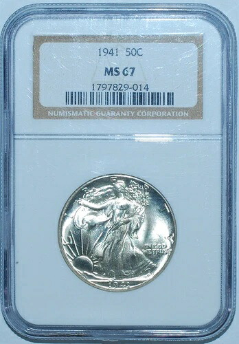 1941年 NGC MS67 ウォーキング・リバティ・ハーフダラー