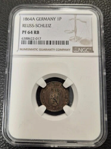ロイス オールドライン 1 ペニッヒ 1864 NGC PR64RB プルーフ PP トップポップ 1/0 nswleipzig