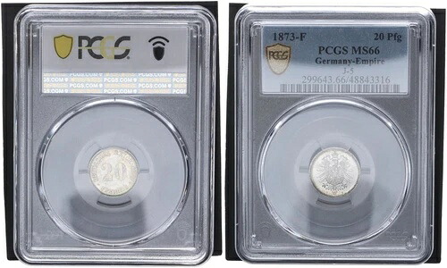 エンパイア 20 ペニッヒ 1873 F シルバー J-5 MS66 ブリリアント アンサーキュレート 112570 228,250円