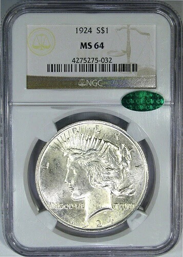 1924 年 $1 NGC / CAC MS64 ピース ~ 希少性 - 6 種類 ~ VAM - 1AW ピット OBV - 7!