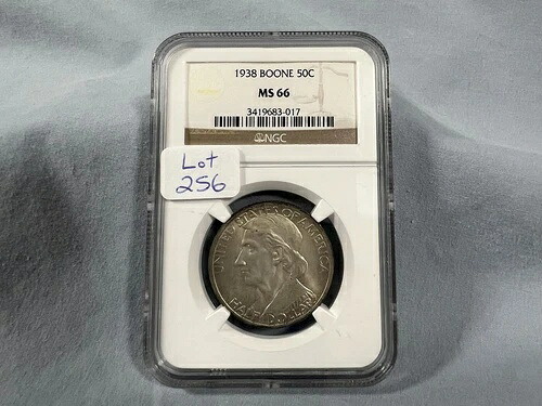 1938年「P」ブーン記念銀貨ハーフドル 50セント NGC MS66
