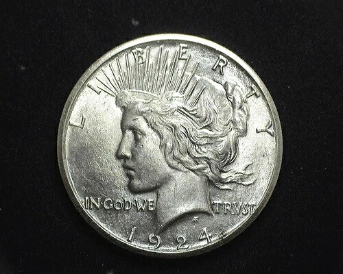 HS&C: 1924年 S ピースダラー BU - 米国コイン