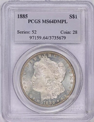 1885年 P モルガン銀貨 PCGS MS-64 DMPL