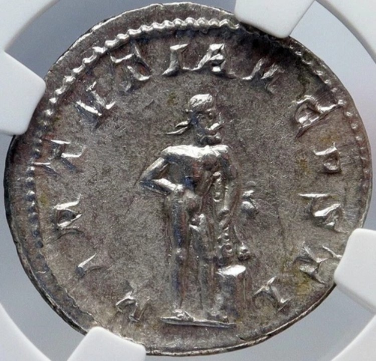 ゴルディアン3世 古代ローマ銀貨 ファルネーゼ ヘラクレス NGC Ch AU i82841