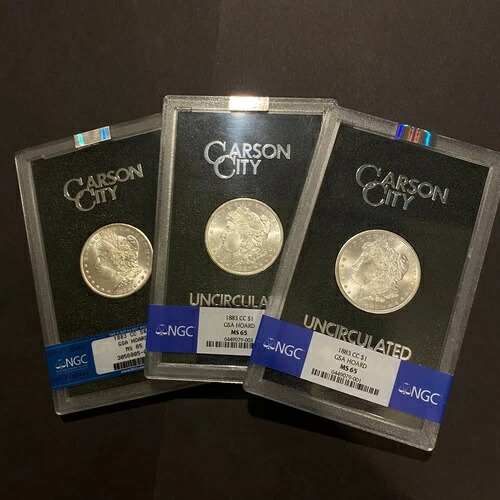 1883年 CC モーガン シルバー ダラー $1 NGC MS65 未流通 GSA カーソンシティ 箱付き