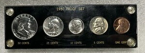 1950年 5枚セット シルバーコインプルーフセット - プルーフプラスチックホルダー付き BX20-14