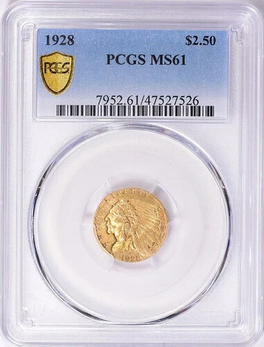 1928年インディアンヘッドクォーターイーグル2.5ドル金貨PCGS MS61