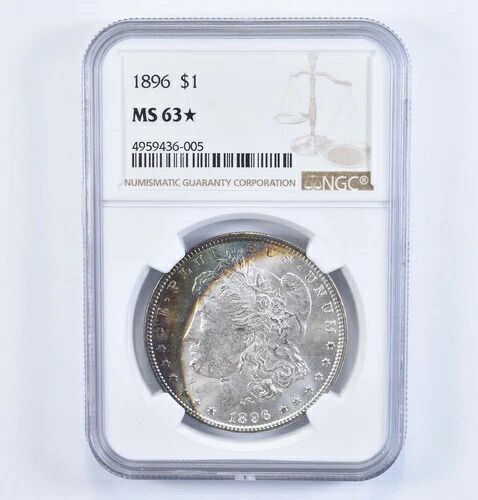 MS63* 1896年 モルガン銀貨 - NGC認定 アメージングカラー *7286