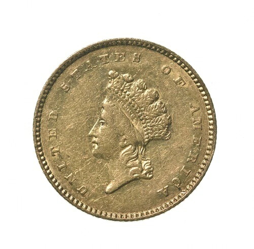 1854年 1ドル インディアン プリンセスヘッド ゴールドドルピース *9290
