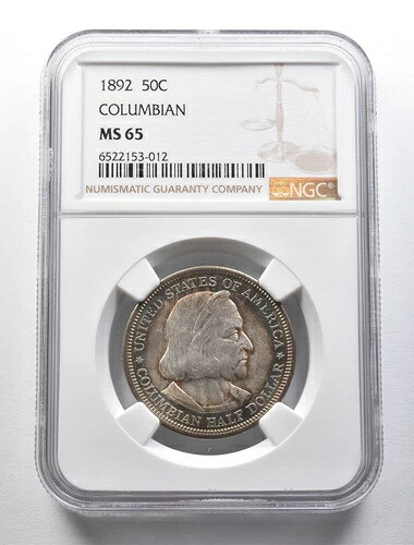 MS65 1892年コロンビア万国博覧会記念ハーフドル NGC グレートカラー *5660