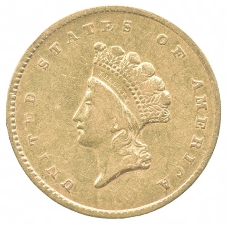 1855年 1ドル インディアン・プリンセス・ヘッド金貨 タイプ2 *1732
