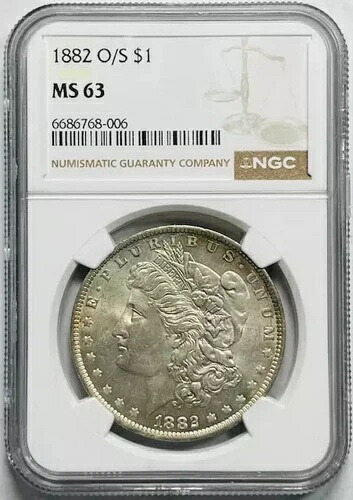 1882年 O/S モルガン銀貨 NGC MS-63