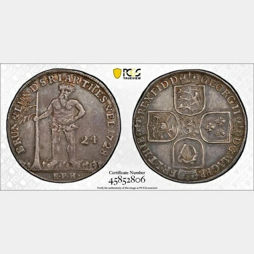 1728年 EPH ドイツ 2/3ターラー。PCGS AU 55。KM-187 239,085円