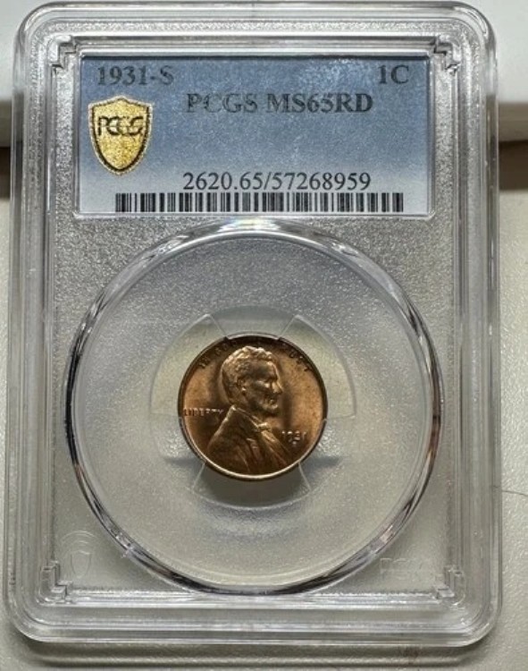 1931-S リンカーン セント PCGS MS65 レッドジェム 未流通 キーデイト