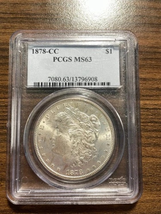 1878-CC モルガン銀貨 $1 PCGS ミントステート 63 MS 63 希少キー日付