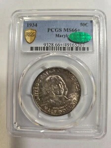 1934年メリーランド記念ハーフドル PCGS MS66+ CACステッカー
