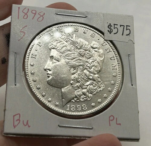 1898-S モーガン シルバー ダラー GEM BU セミPL 派手なコイン 素晴らしい
