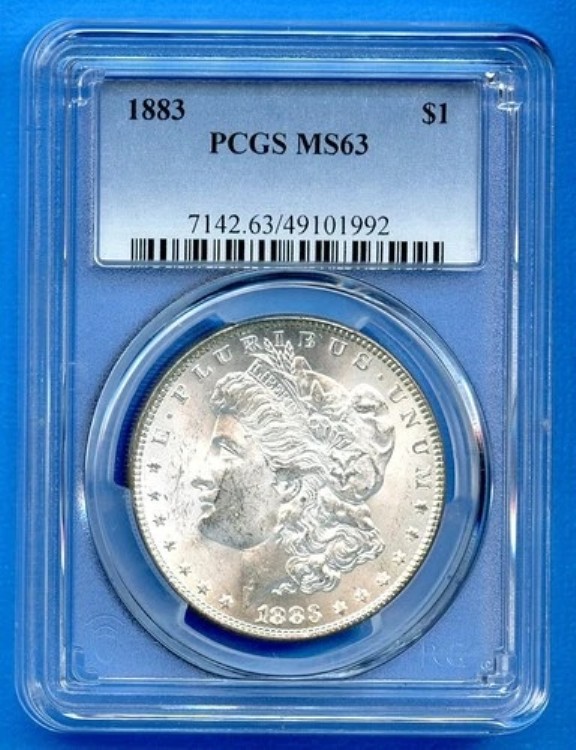 1883 P PCGS MS63 モルガン銀貨 1ドル 米国造幣局発行 コイン 1883-P MS-63 ブラストホワイト