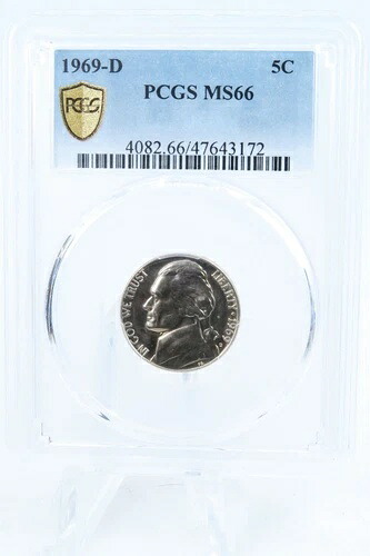 1969-D PCGS MS66 ジェファーソン・ニッケル・ビジネス・ストライク 5C