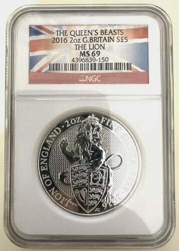 楽天市場】イギリス 5ポンド銀貨 2021年 2オンス クィーンズビースト