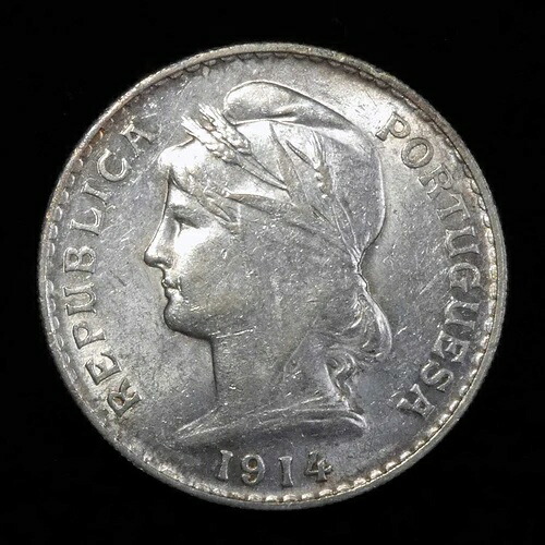 ポルトガル 50 センタボス KM# 561 1914。銀貨 #1309 58,080円