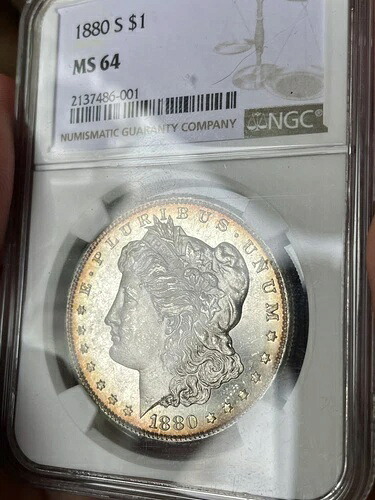 1880-S モルガン銀貨 NGC MS 64 ** 非常にPLらしい外観！サンフランシスコ