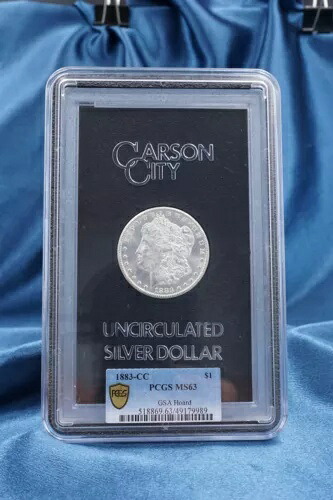 1883年-CC カーソンシティ モーガン 1ドル銀貨 PCGS 未流通 MS63 CN804
