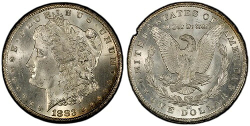 モルガン シルバー ドル 1883 CC PCGS MS 65 GSA オーバーサイズ スラブ PQ タッチ オブ カラー｜WORLD RESOURCE【KING店】