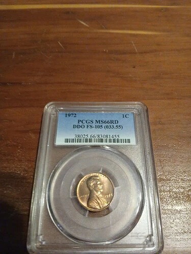1972年リンカーンセント PCGS MS66RD DDO FS-105