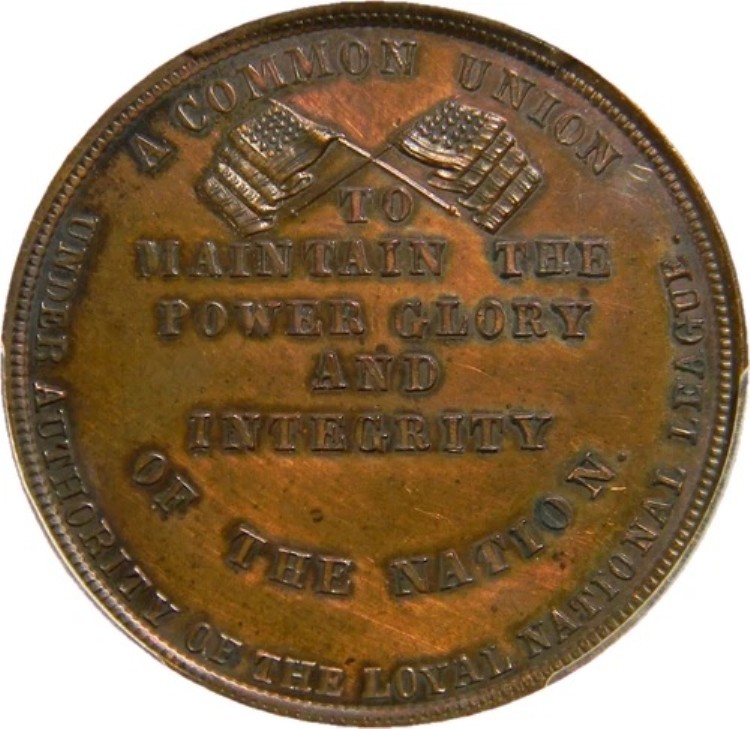 1861年 忠誠国民連盟メダル HK-875 PCGS MS61 BN 希少度6 (02-20)｜WORLD RESOURCE【KING店】