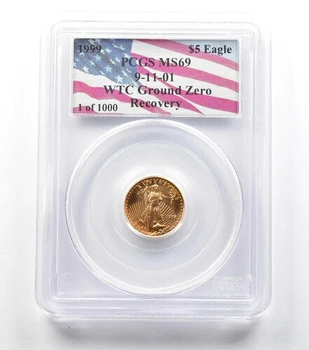 1999年 5ドル アメリカンゴールドイーグル 1/10オンス WTC グラウンドゼロ MS69 PCGS *3695