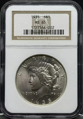 1935年ピースシルバーダラー NGC MS-65